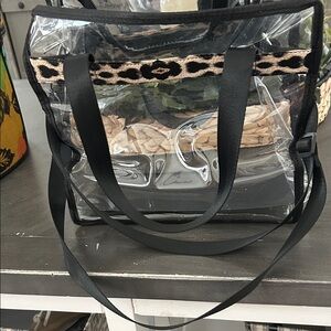 Transparent Tote Bag with Black Accents